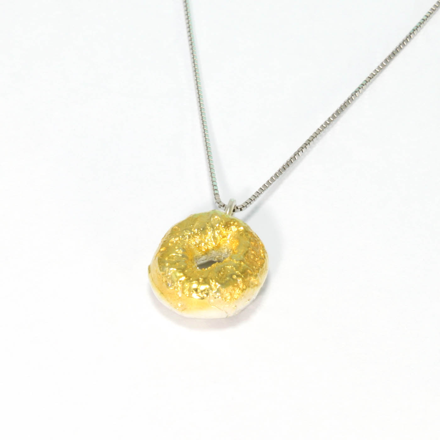 Donut Necklace in Silver with Gold-Plate and Stones